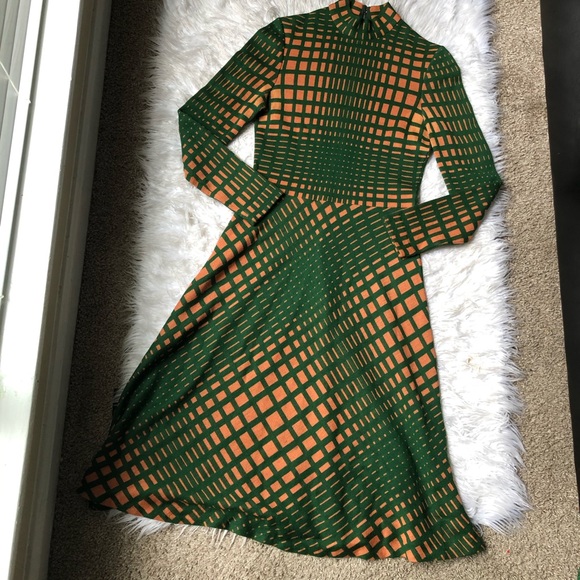 Vintage Dresses & Skirts - VTG 80’s Francesca for Damon Mock Neck Midi Dress